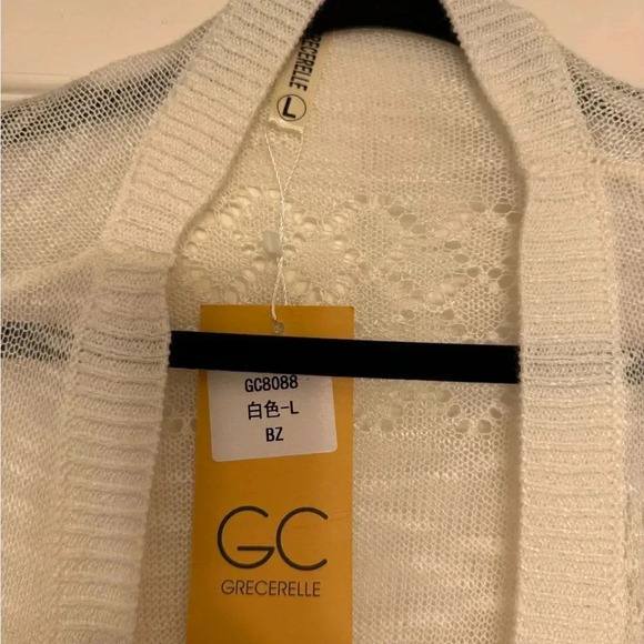 Grecerelle White Knit Cardigan Size L - Picture 5 of 8
